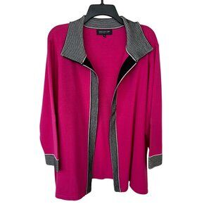 Jones New York Collection Open Front Cardigan 3X Fushia Barbiecore Office Dinner